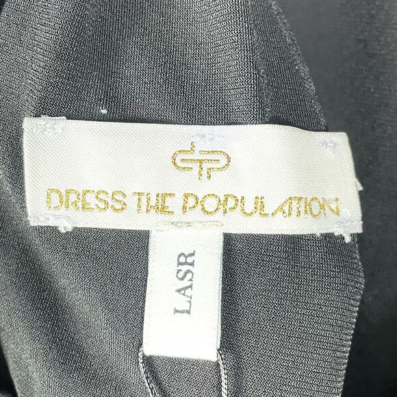 Dress the Population Leighton Gown Black Twist V-Back Sleeveless Sz XS - Picture 9 of 10